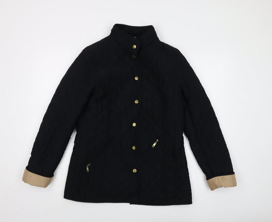 Classic Womens Black Jacket Size 10 Snap