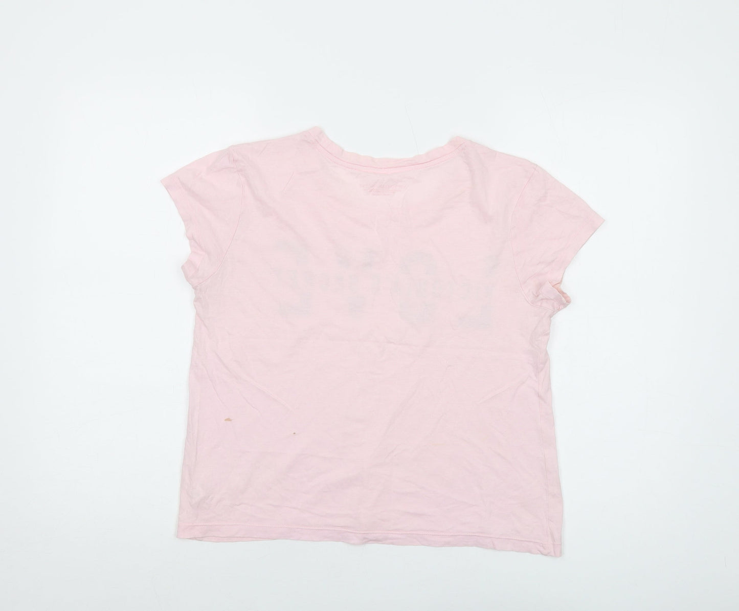 Victoria's Secret Womens Pink Cotton Basic T-Shirt Size S Round Neck - Love