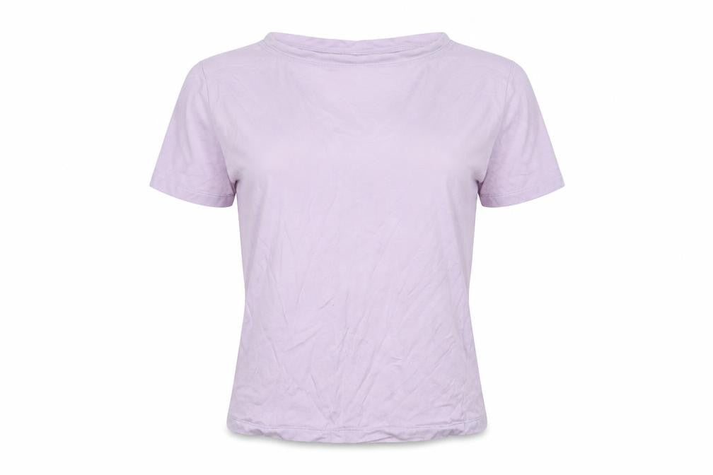 Mango Womens Purple Cotton Basic T-Shirt Size S Crew Neck