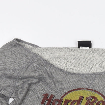 Preloved Hard Rock Womens Grey Cotton Pullover Sweatshirt Size 2XL Pullover - Detail