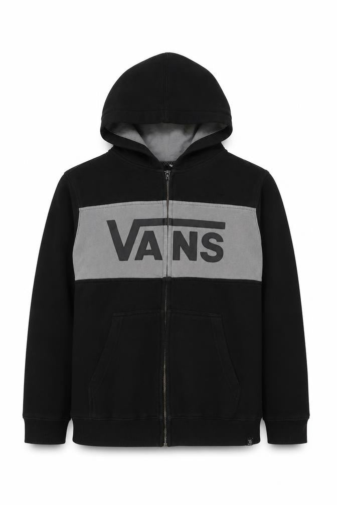 VANS Womens Black Cotton Full Zip Hoodie Size L Zip