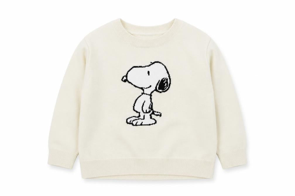 Peanuts Girls Ivory Crew Neck Cotton Pullover Jumper Size 3 Years Pullover - Embroidered