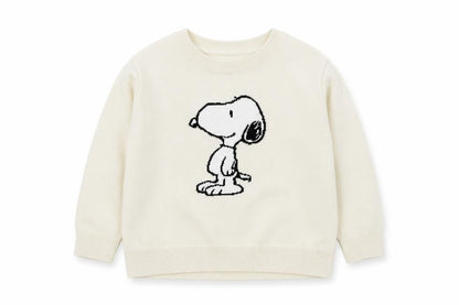 Peanuts Girls Ivory Crew Neck Cotton Pullover Jumper Size 3 Years Pullover - Embroidered