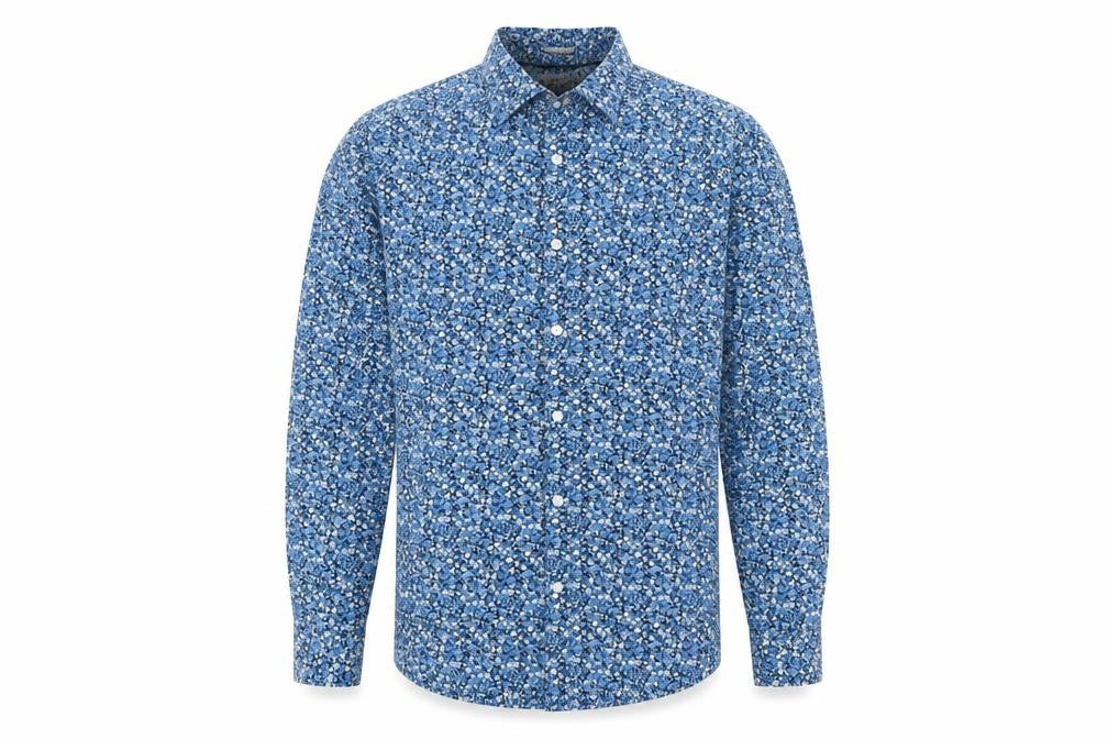 Original Penguin' Mens Blue Floral Cotton Button-Up Size M Collared Button