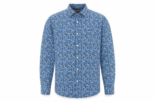 Original Penguin' Mens Blue Floral Cotton Button-Up Size M Collared Button
