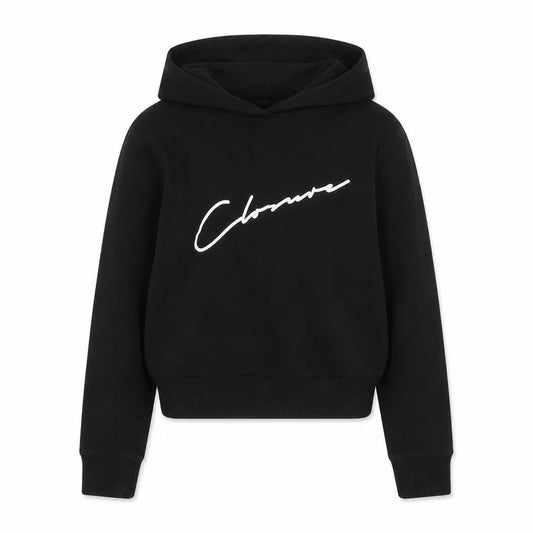 Closure Girls Black Cotton Pullover Hoodie Size 13 Years Pullover - Logo