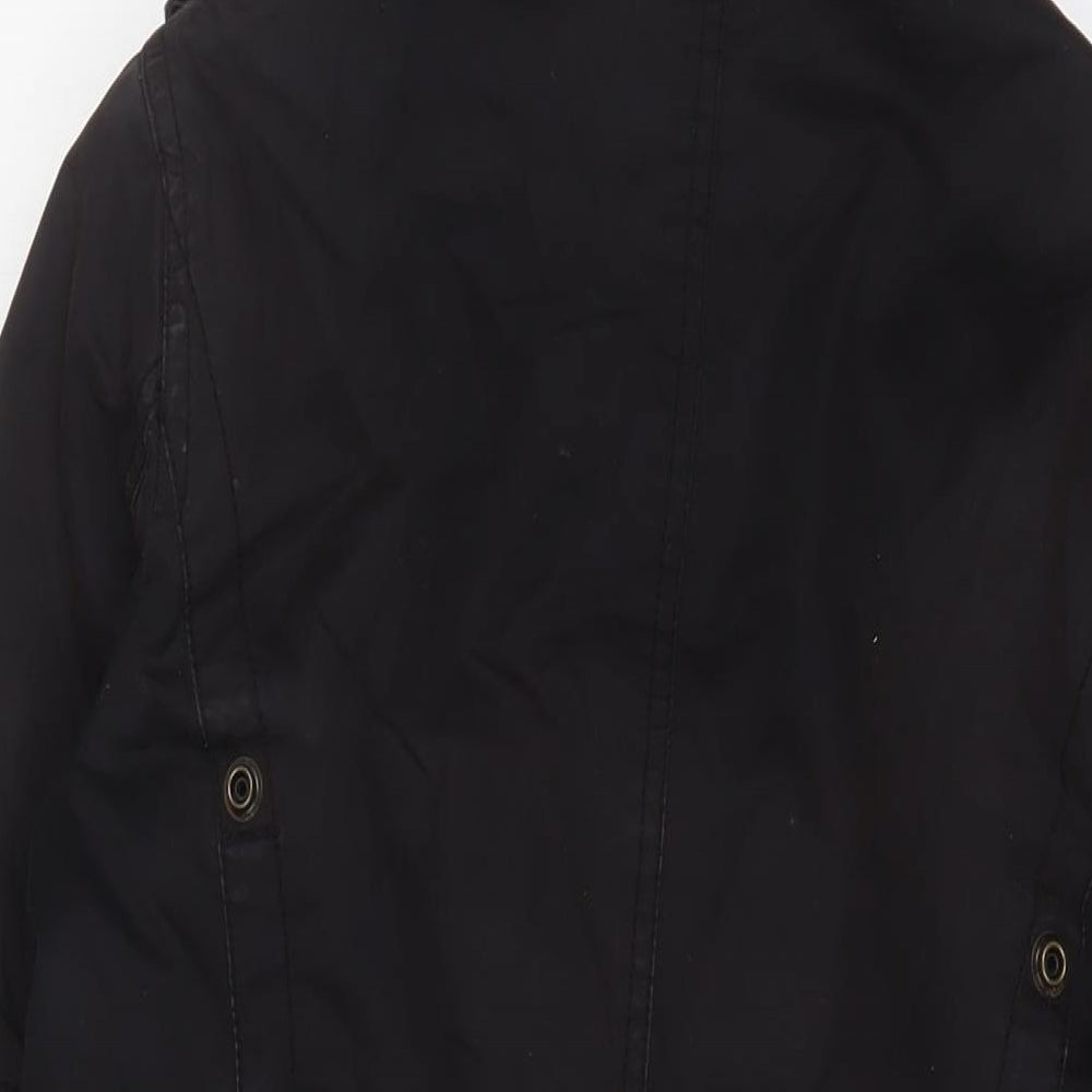 Esprit Womens Brown Jacket Coat Size M Zip - Logo, Embroidered