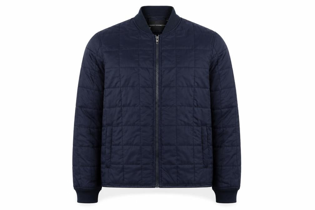 French Connection Mens Blue Quilted Jacket Size L Zip