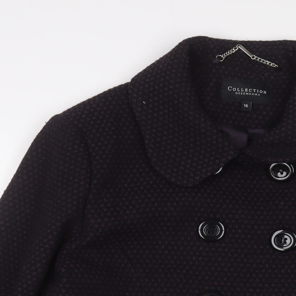 Debenhams Womens Purple Jacket Size 16 Button
