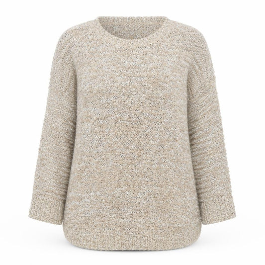 Bonmarché Womens Gold Crew Neck Polyester Pullover Jumper Size M - Sequins