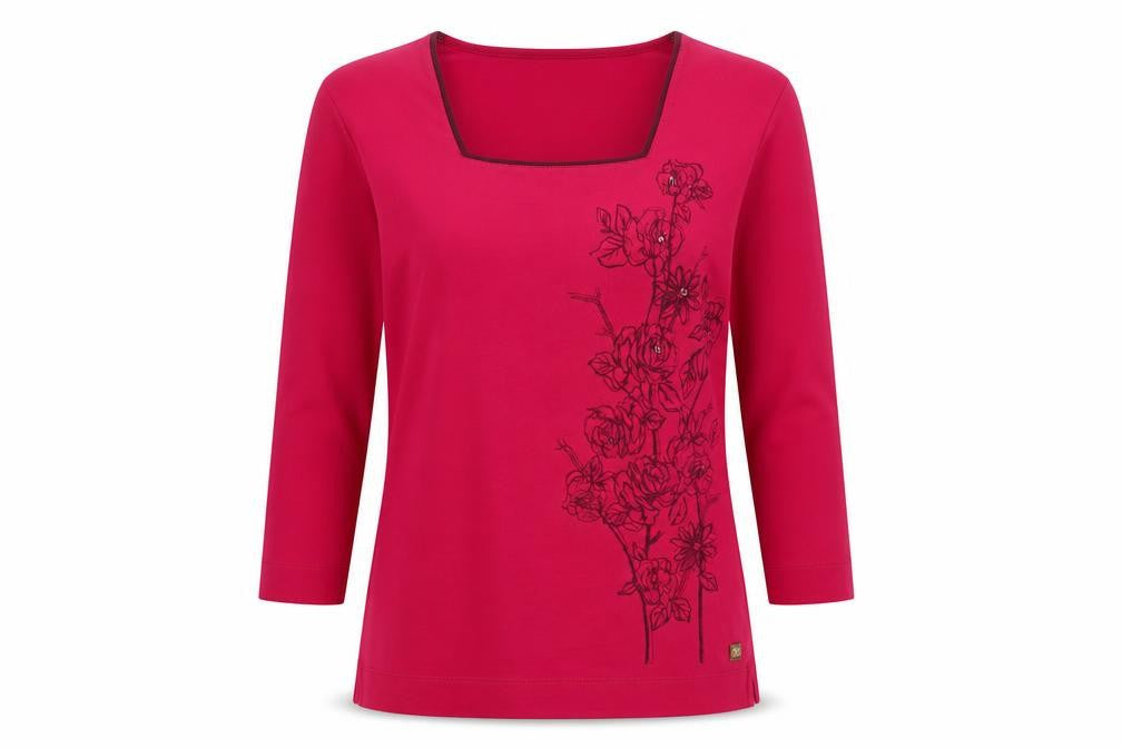TIGI Womens Pink Cotton Basic T-Shirt Size M Square Neck
