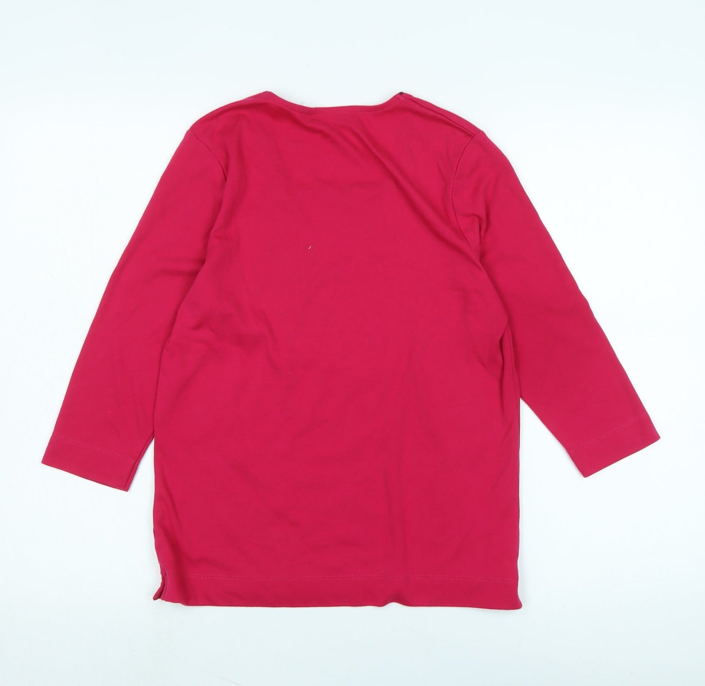 TIGI Womens Pink Cotton Basic T-Shirt Size M Square Neck