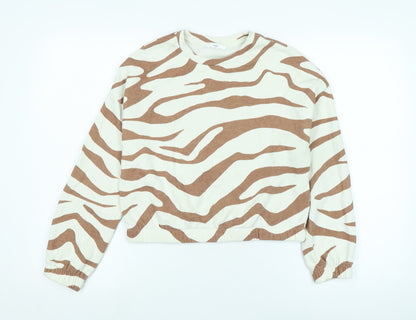 Marks & Spencer Girls Brown Cotton Pullover Sweatshirt Size 11-12 Years