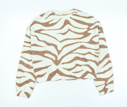 Marks & Spencer Girls Brown Cotton Pullover Sweatshirt Size 11-12 Years