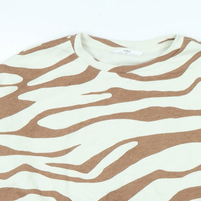 Marks & Spencer Girls Brown Cotton Pullover Sweatshirt Size 11-12 Years