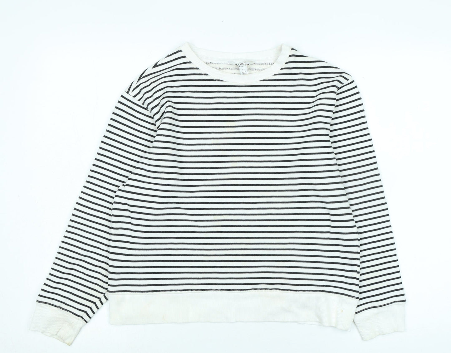 Marks and Spencer Womens White Cotton Pullover Sweatshirt Size XS - 20