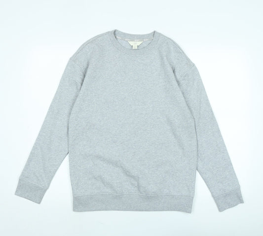 Marks and Spencer Womens Grey Cotton Blend Pullover Sweatshirt Size 8
