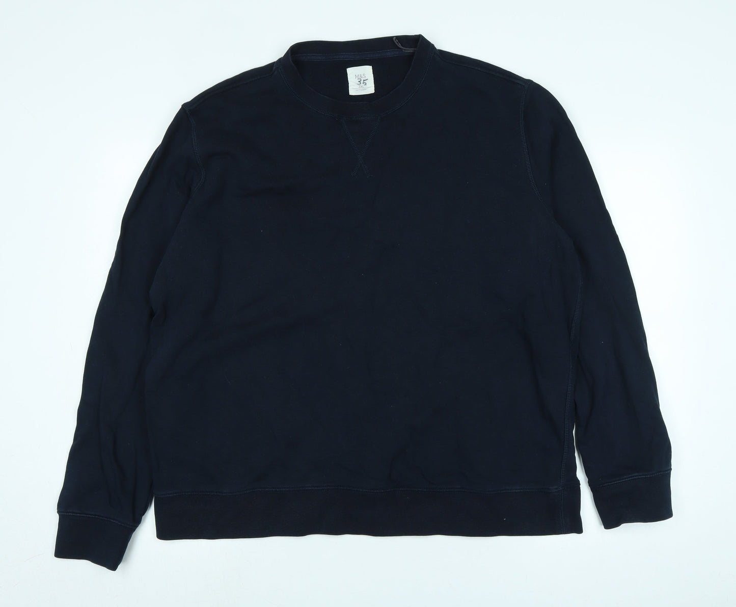 Marks and Spencer Womens Blue Cotton Pullover Sweatshirt Size 2XL