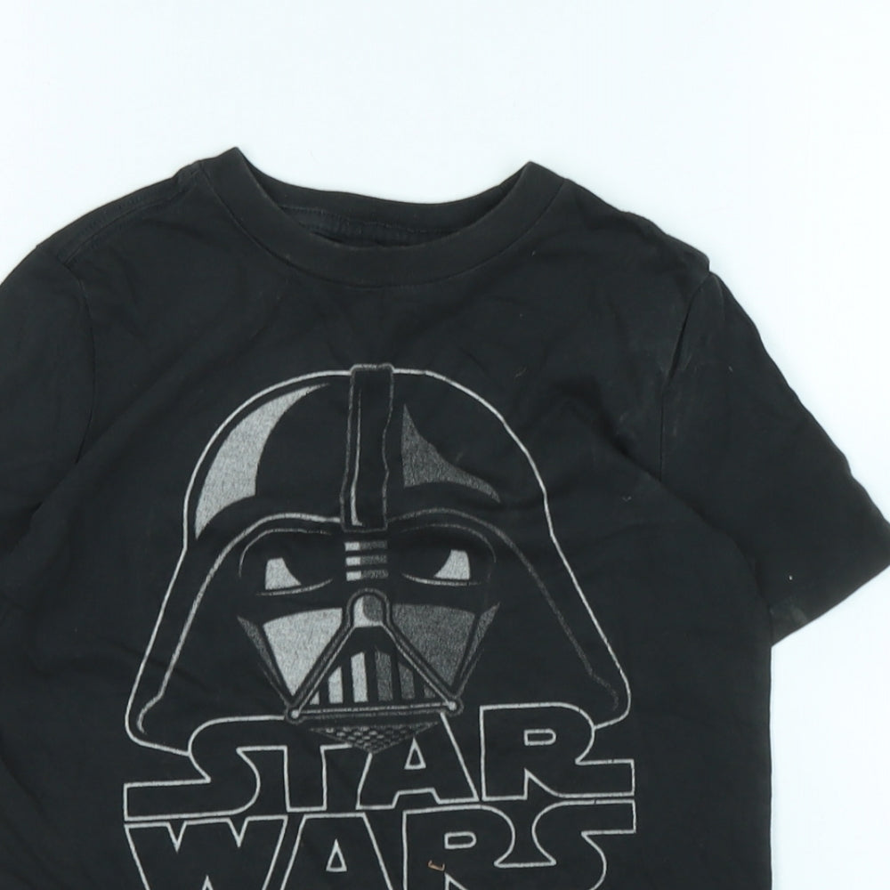 Star Wars Boys Grey Cotton Basic T-Shirt Size S Crew Neck