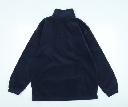 Back view of G&G women’s blue polyester pullover sweatshirt, size S