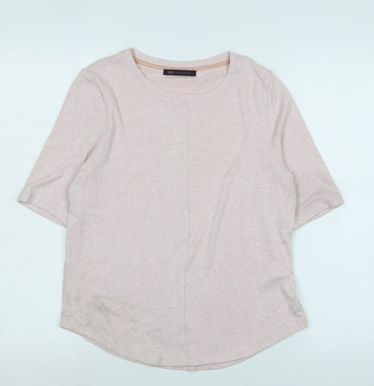 Marks and Spencer Womens Pink Crew Neck Polyester Pullover Jumper Size 6