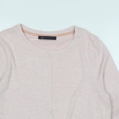 Marks & Spencer Womens Pink Crew Neck Polyester Pullover Jumper Size 6