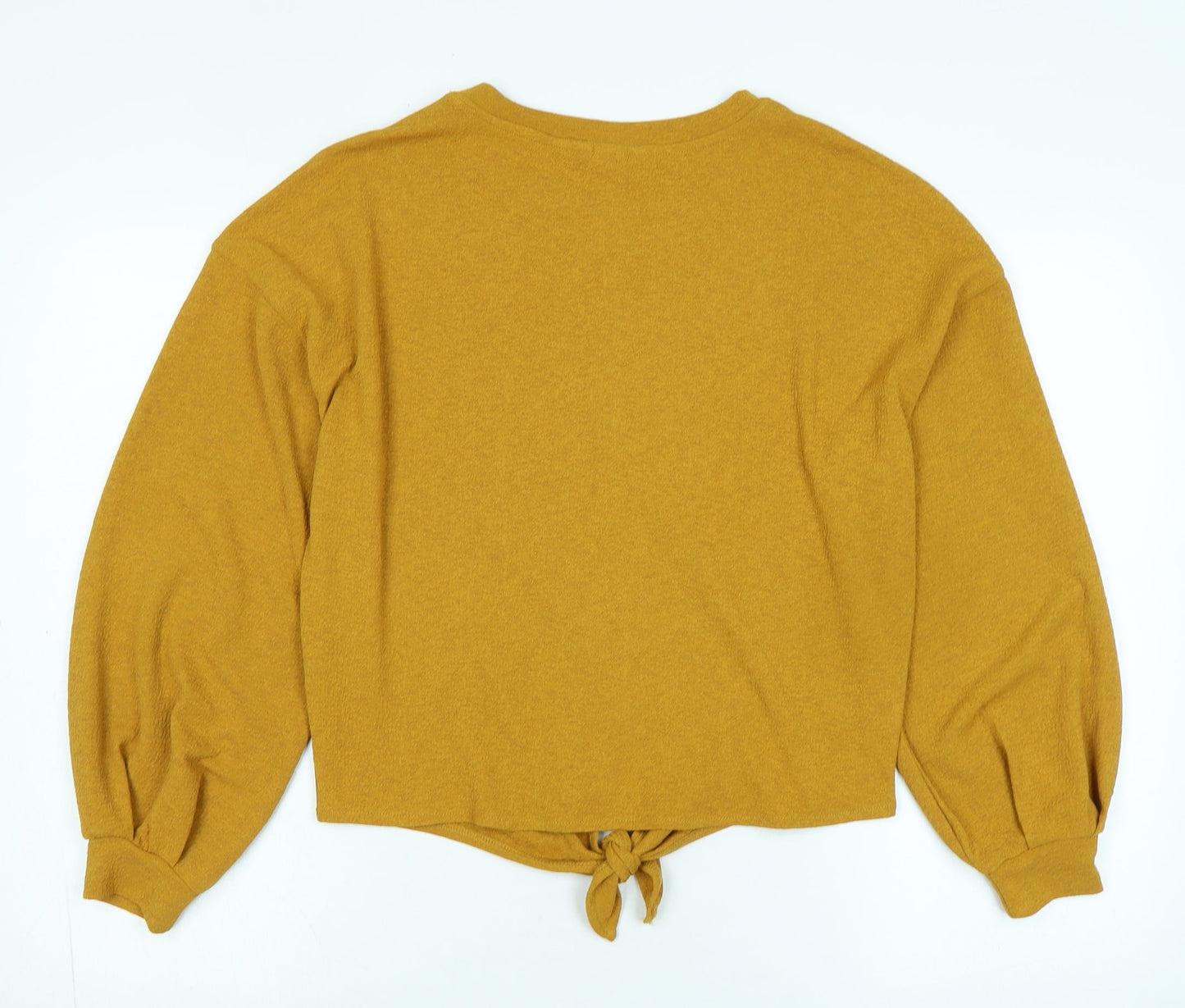 H&M Womens Gold Polyester Jersey Blouse Size XS Crew Neck