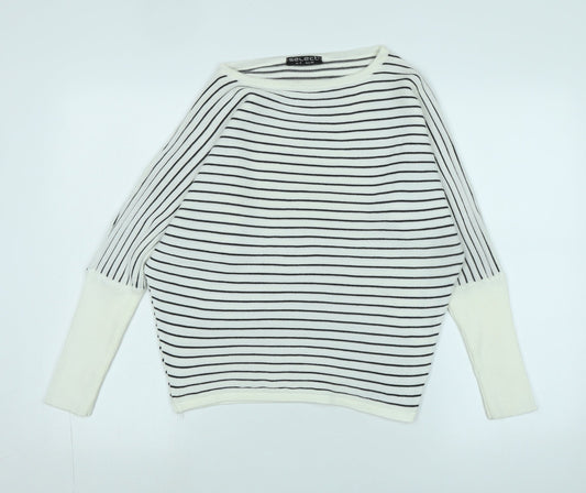 Select Womens Ivory Crew Neck Acrylic Pullover Jumper Size 6