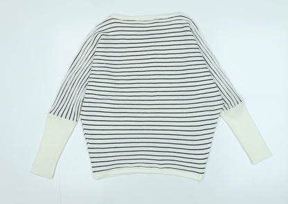 Select Womens Ivory Crew Neck Acrylic Pullover Jumper Size 6