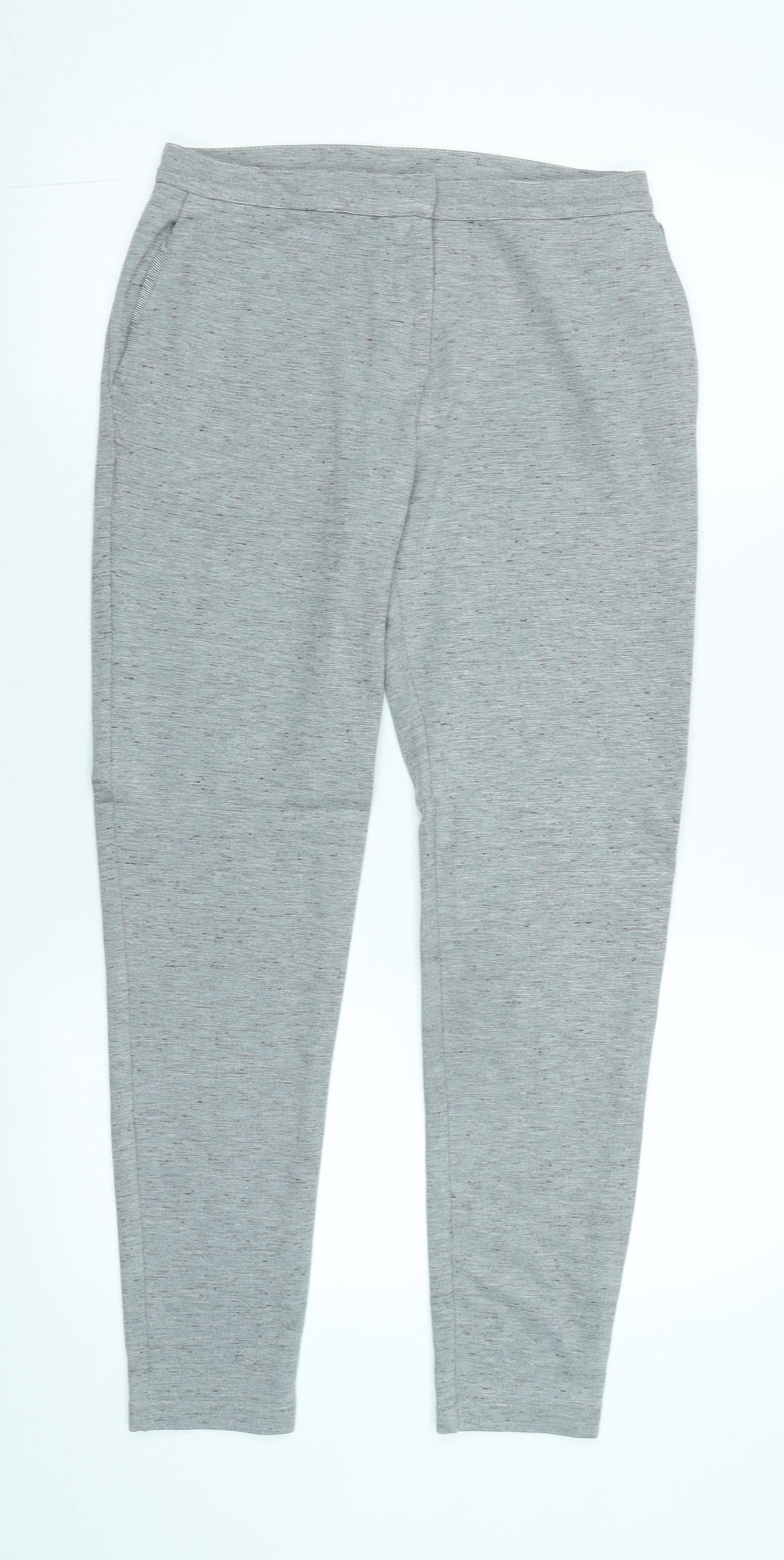 NEXT Womens Grey Polyester Trousers Size 6 L27 in Regular Zip