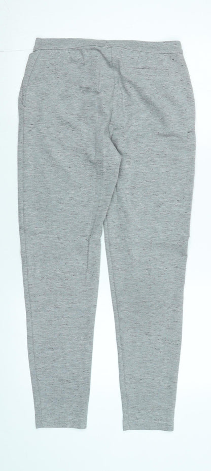 Next Womens Grey Polyester Trousers Size 6 L27 in Regular Zip