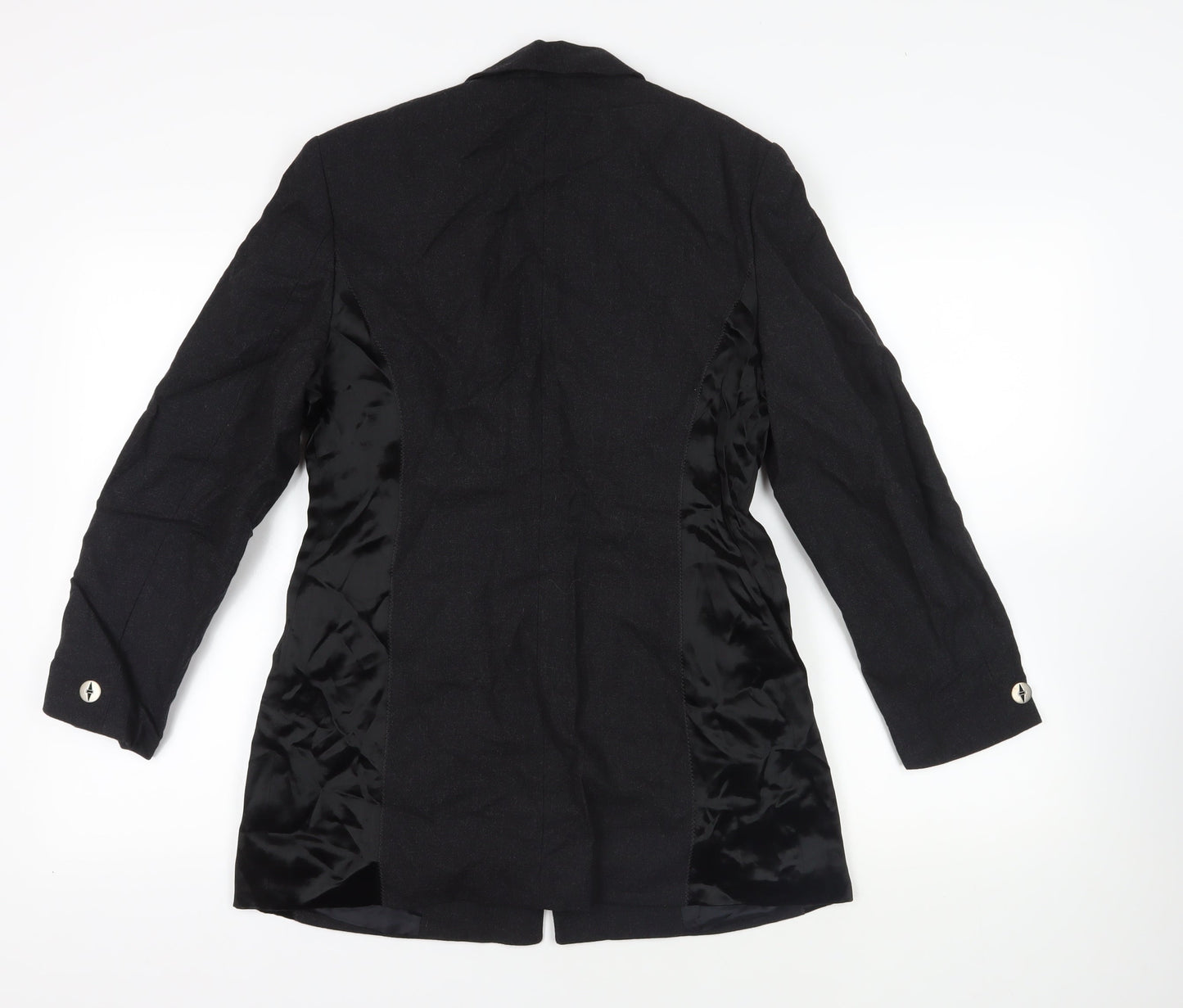 Happy Heidmann Womens Black Jacket Blazer Size 10 Button - Zipped Pockets