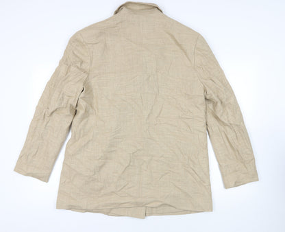 Topshop Womens Beige Jacket Blazer Size 14 Button