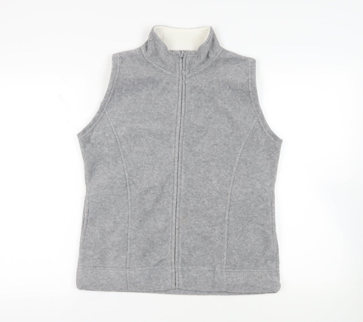 EWM Womens Grey Gilet Jacket Size 14 Zip - Pockets