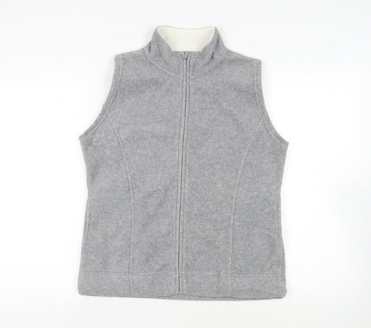 EWM Womens Grey Gilet Jacket Size 14 Zip - Pockets