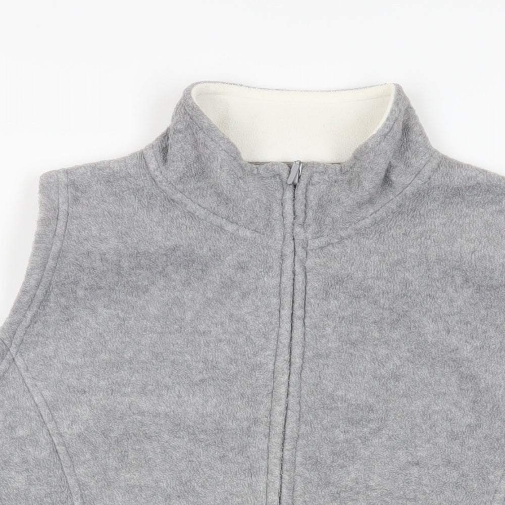EWM Womens Grey Gilet Jacket Size 14 Zip - Pockets