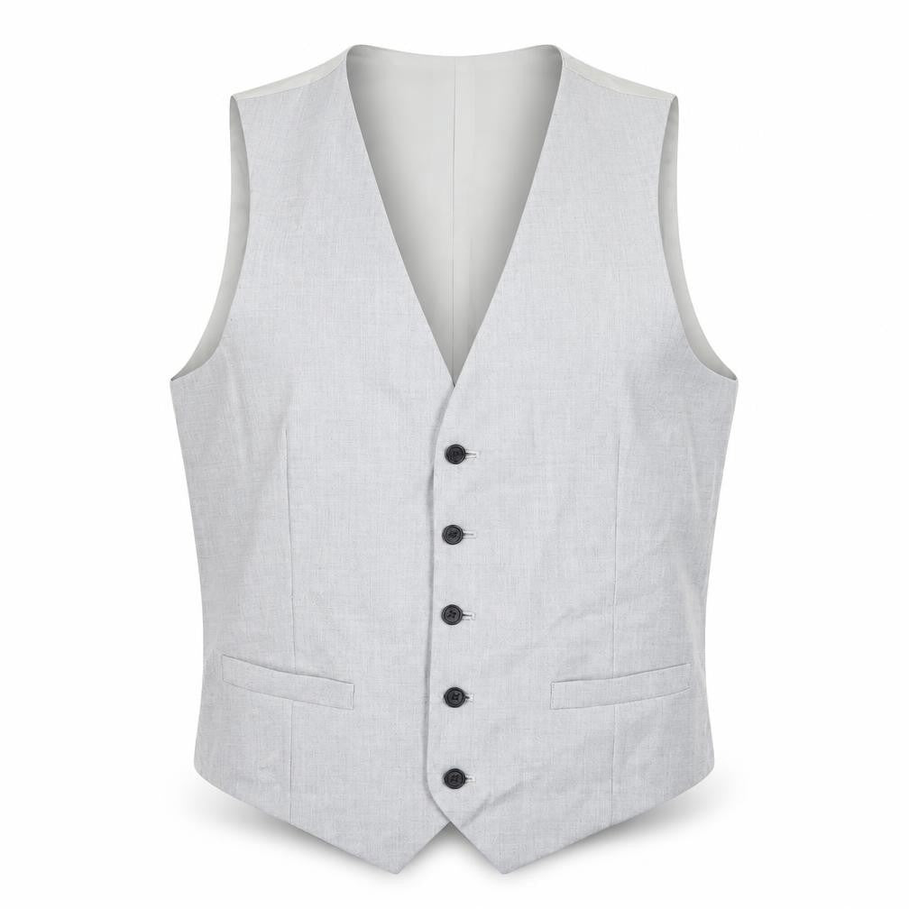 Marks & Spencer Mens Grey Polyester Jacket Suit Waistcoat Size 38 Regular
