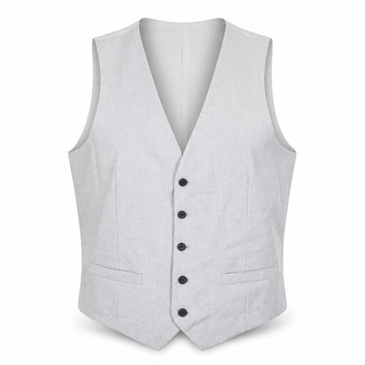 Marks & Spencer Mens Grey Polyester Jacket Suit Waistcoat Size 38 Regular