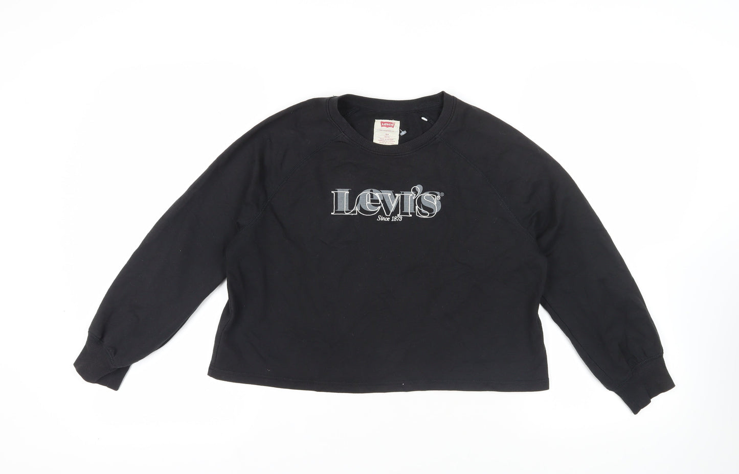 Levi's Girls Black Cotton Pullover Sweatshirt Size 12 Years Pullover - Logo