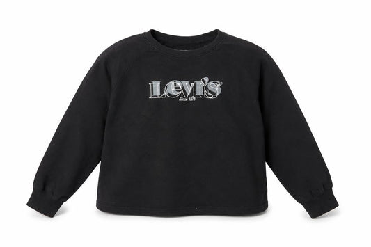Levi's Girls Black Cotton Pullover Sweatshirt Size 12 Years Pullover - Logo