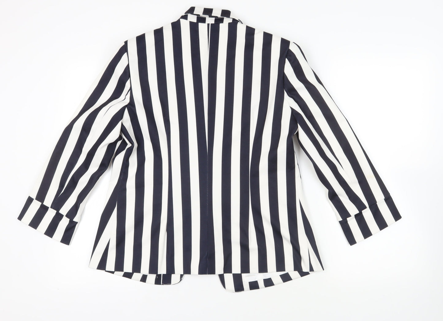 Jolie Moi Womens Blue Striped Jacket Blazer Size 14 - Open