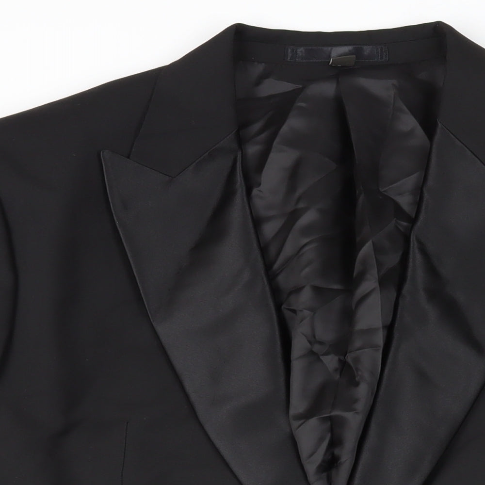 Marks and Spencer Mens Black Polyester Tuxedo Suit Jacket Size 44 Regular