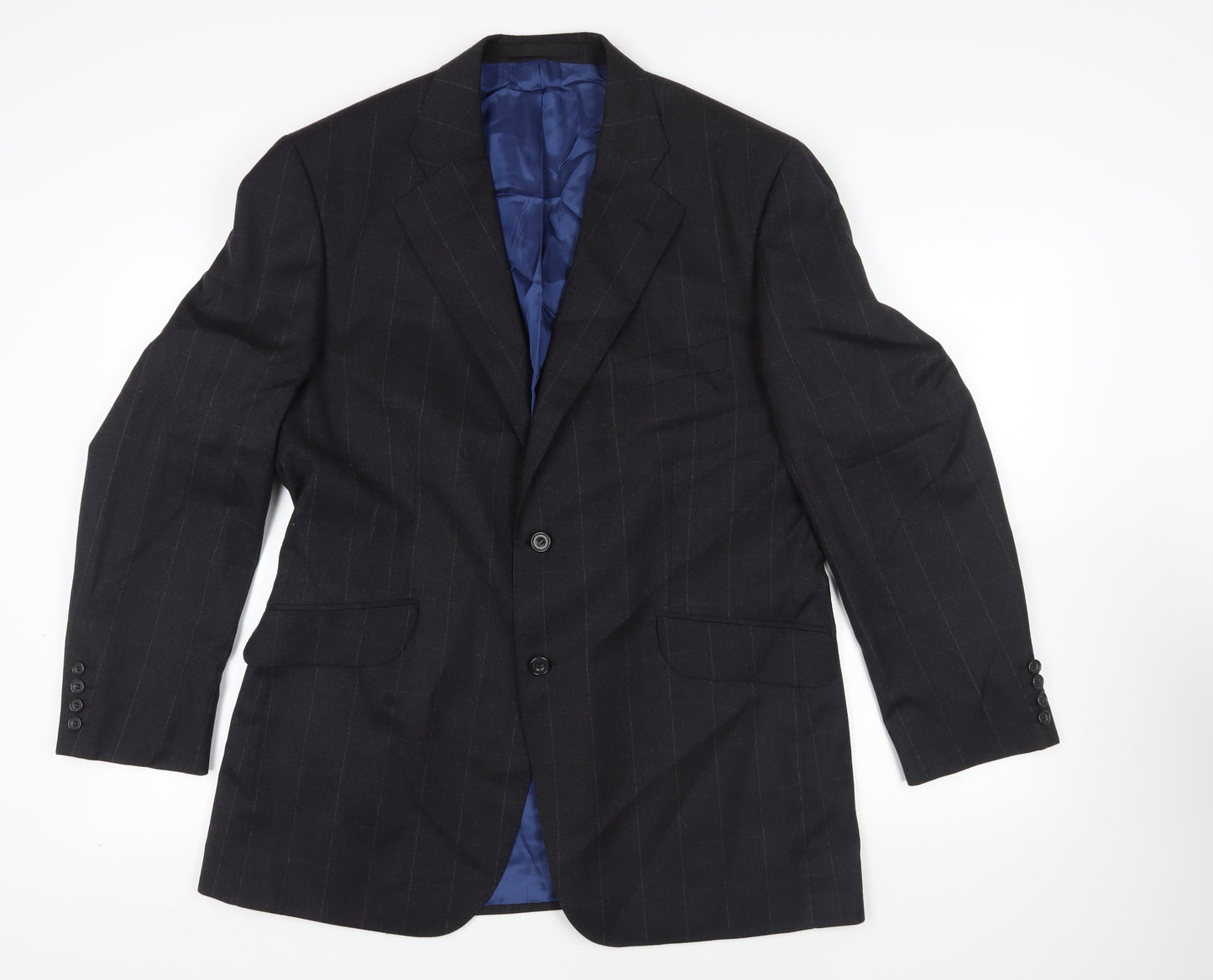 Marks and Spencer Mens Grey Check Wool Jacket Suit Jacket Size 44 Regular