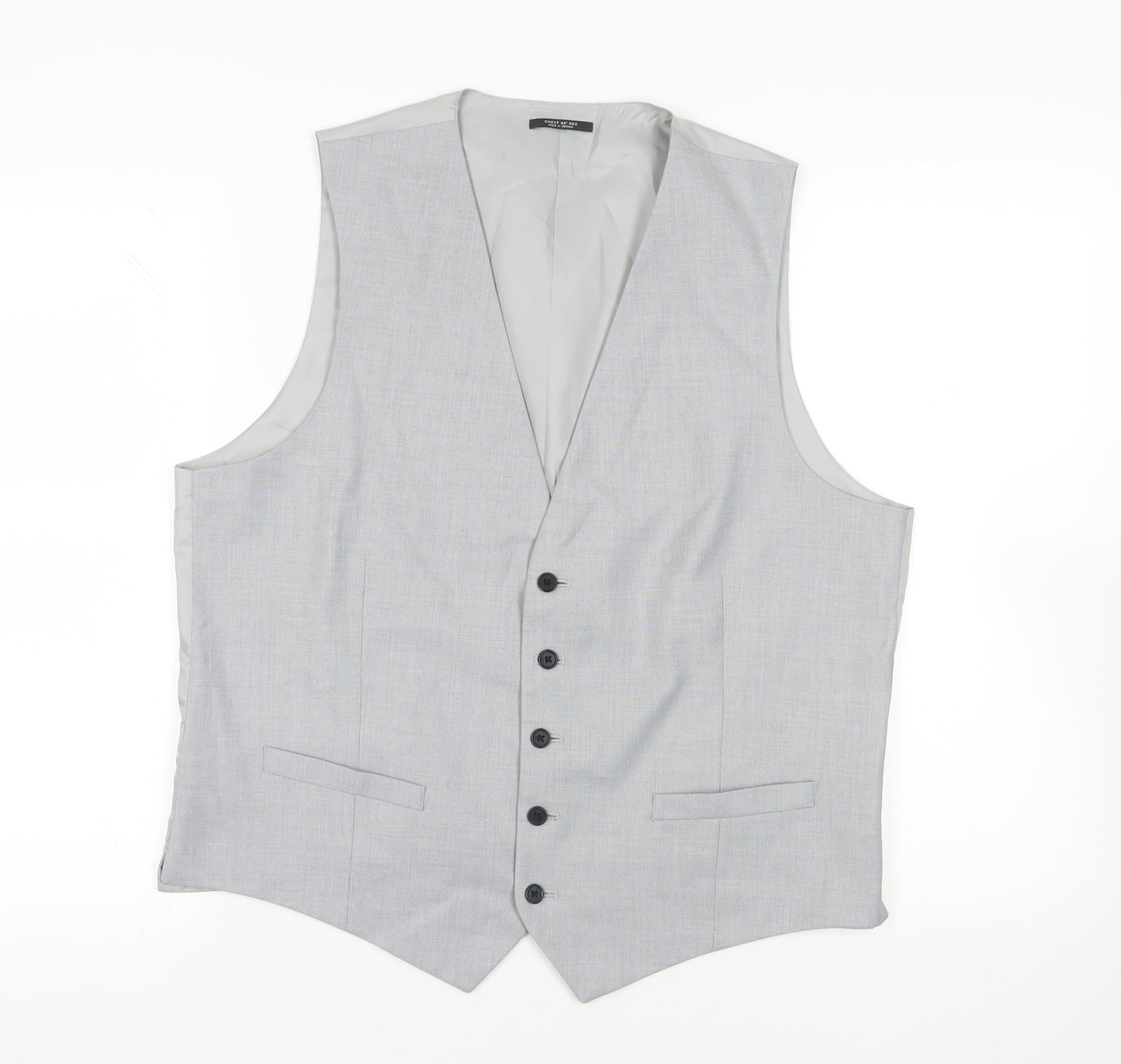 Marks and Spencer Mens Grey Polyester Jacket Suit Waistcoat Size 44 Regular