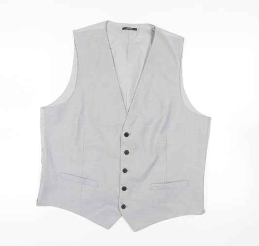 Marks and Spencer Mens Grey Polyester Jacket Suit Waistcoat Size 44 Regular
