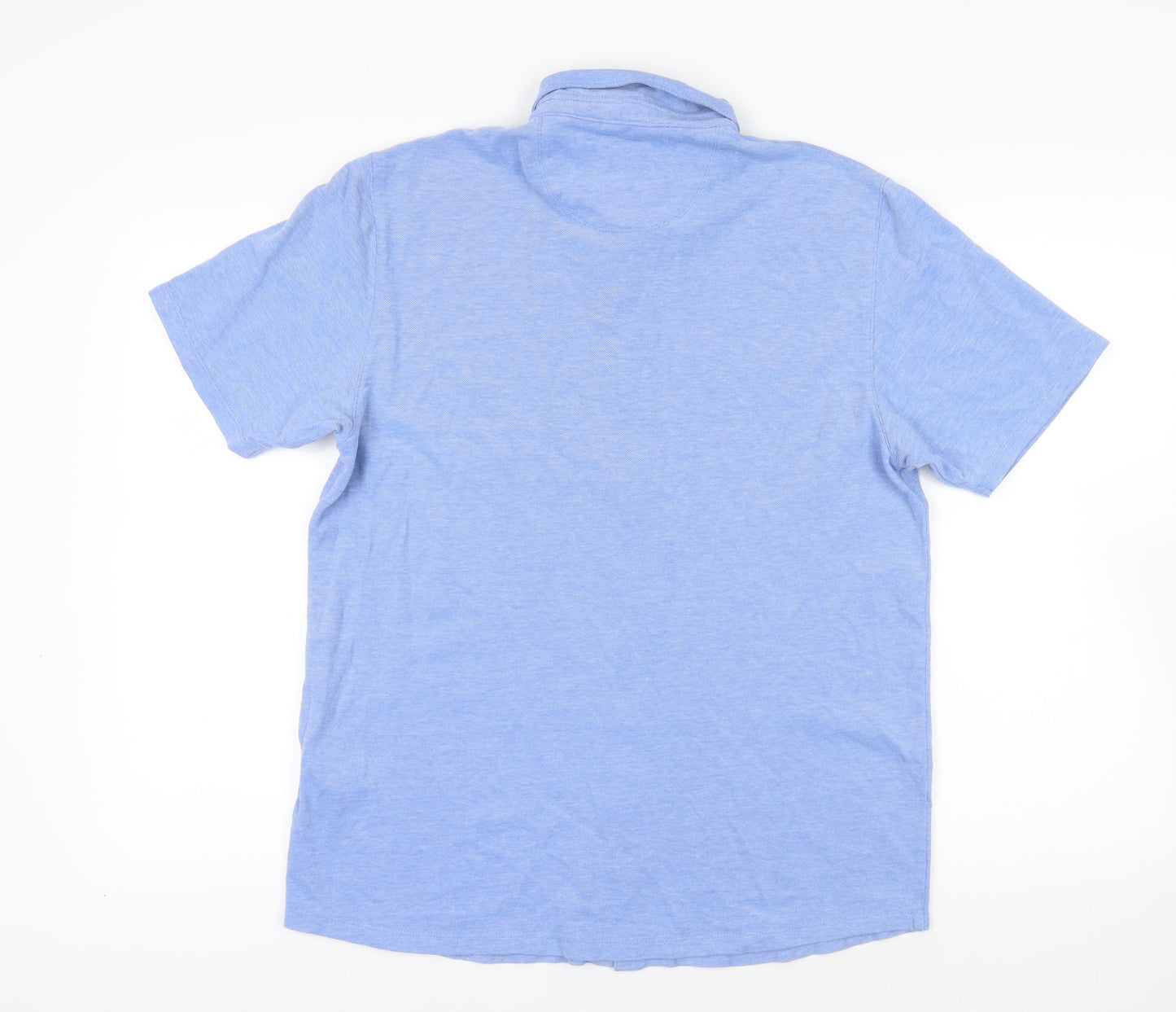 NEXT Mens Blue Cotton Button-Up Size L Collared Button