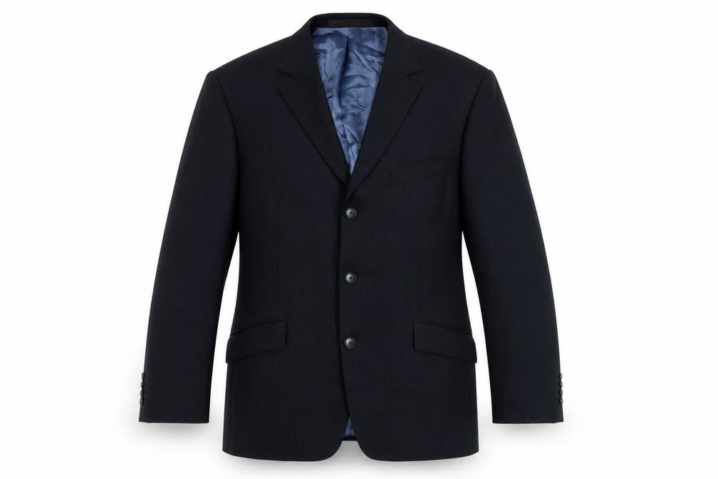 Marks & Spencer Mens Blue Striped Wool Jacket Suit Jacket Size 40 Regular