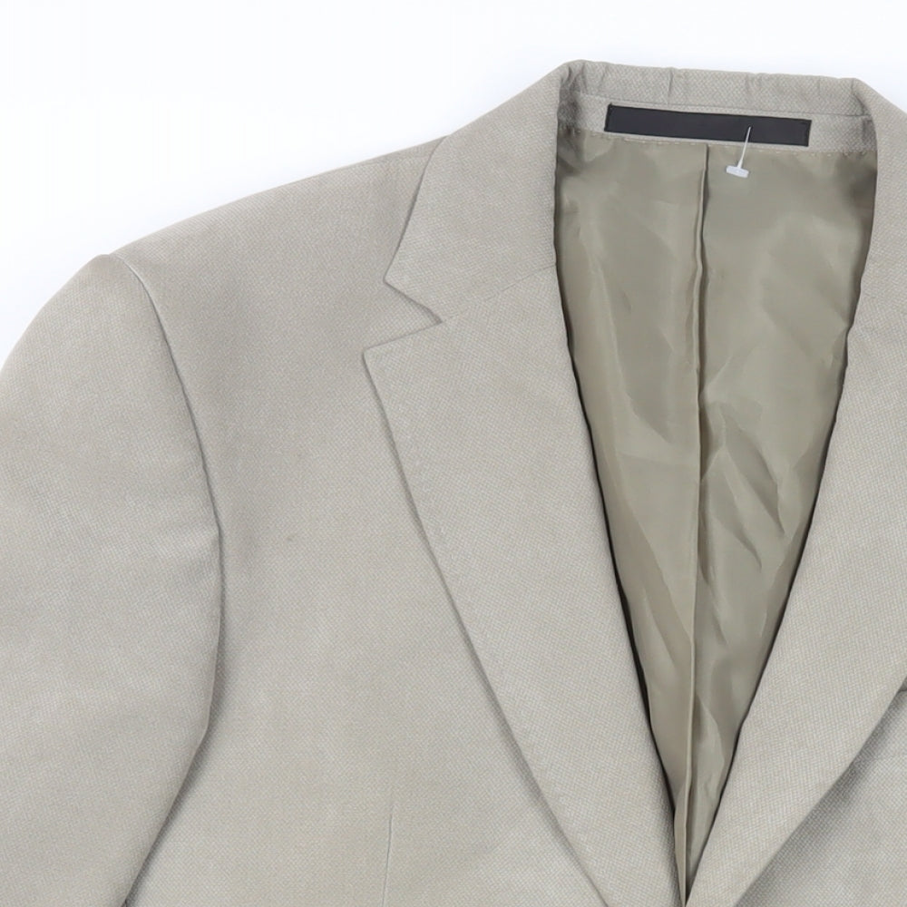 Marks and Spencer Mens Beige Polyester Jacket Blazer Size 38 Regular