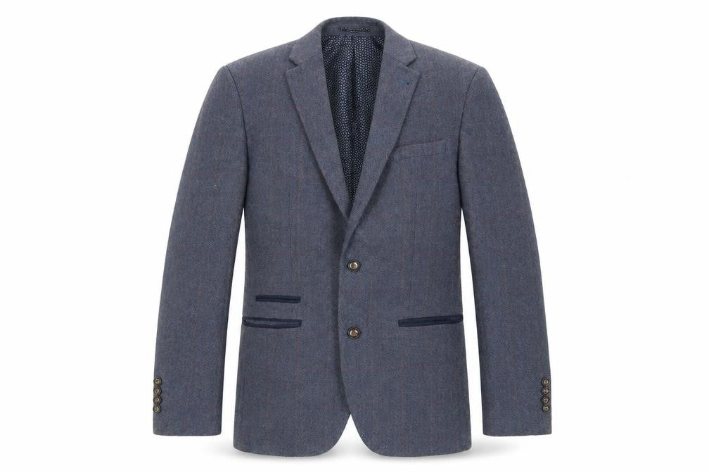 Harry Brown Mens Blue Polyester Jacket Blazer Size 36 Regular