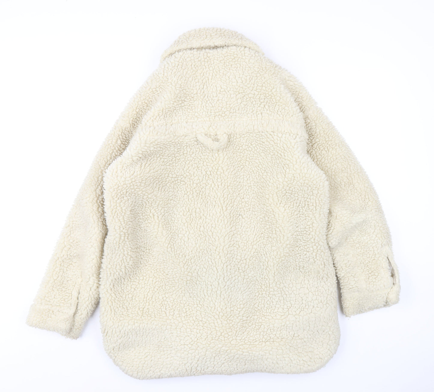 Monki Womens Ivory Overcoat Coat Size XS Button